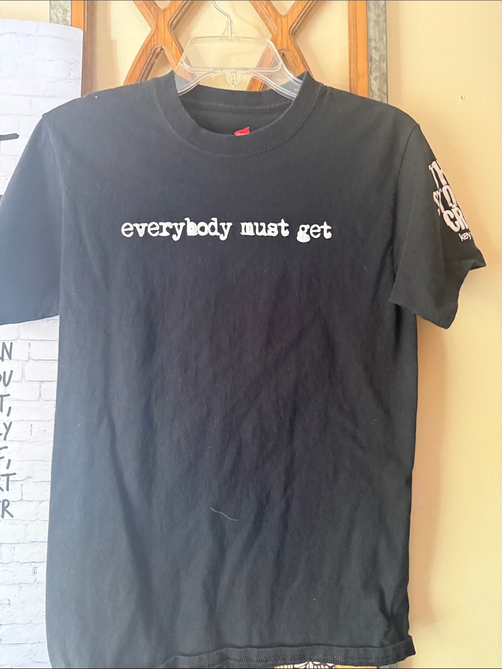 Everybody Must Get Stoned Black Graphic Tee - Hanes